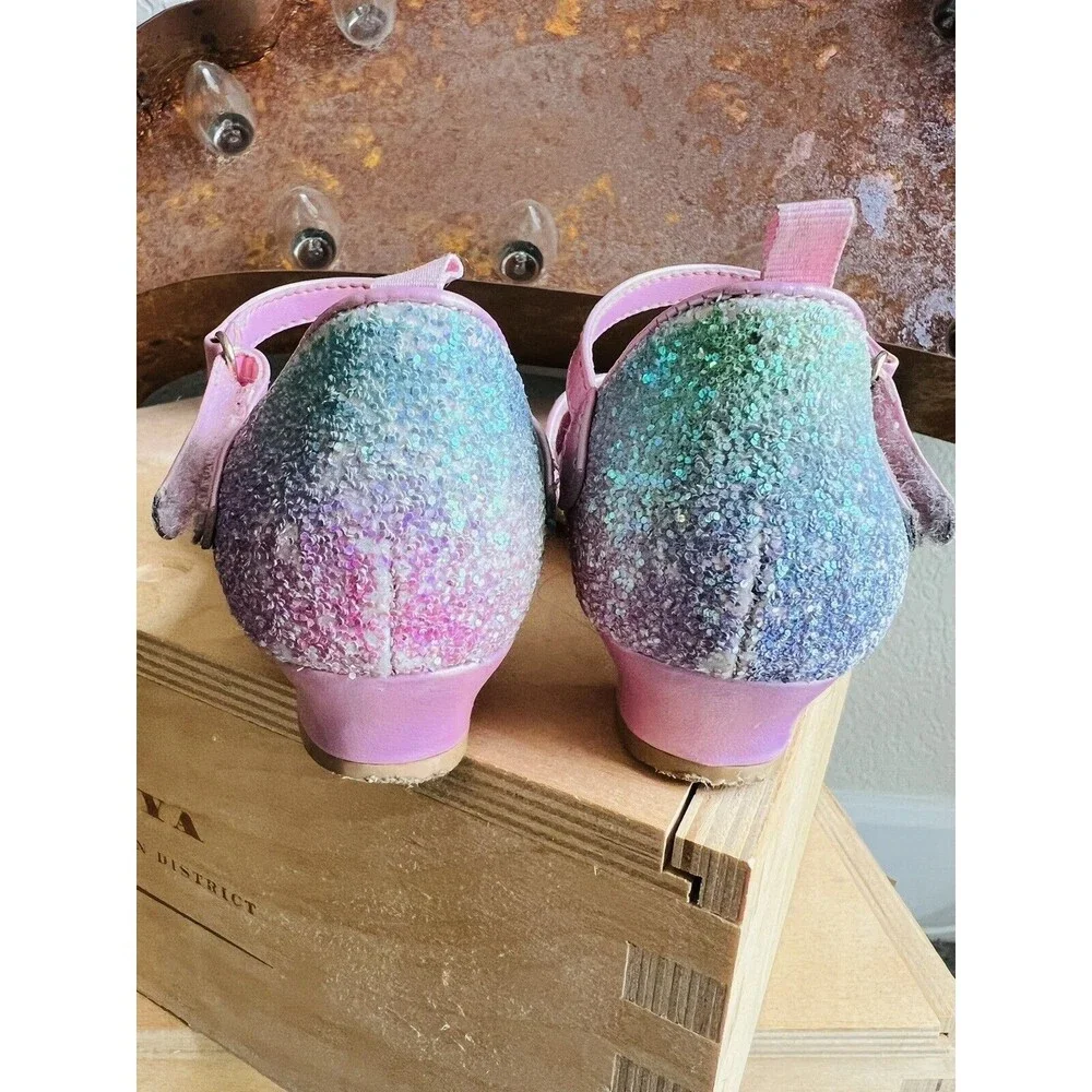 Disney Princess Glitter Ombre Heels Toddler Little Girls Dress Up Shoes 13.5 C